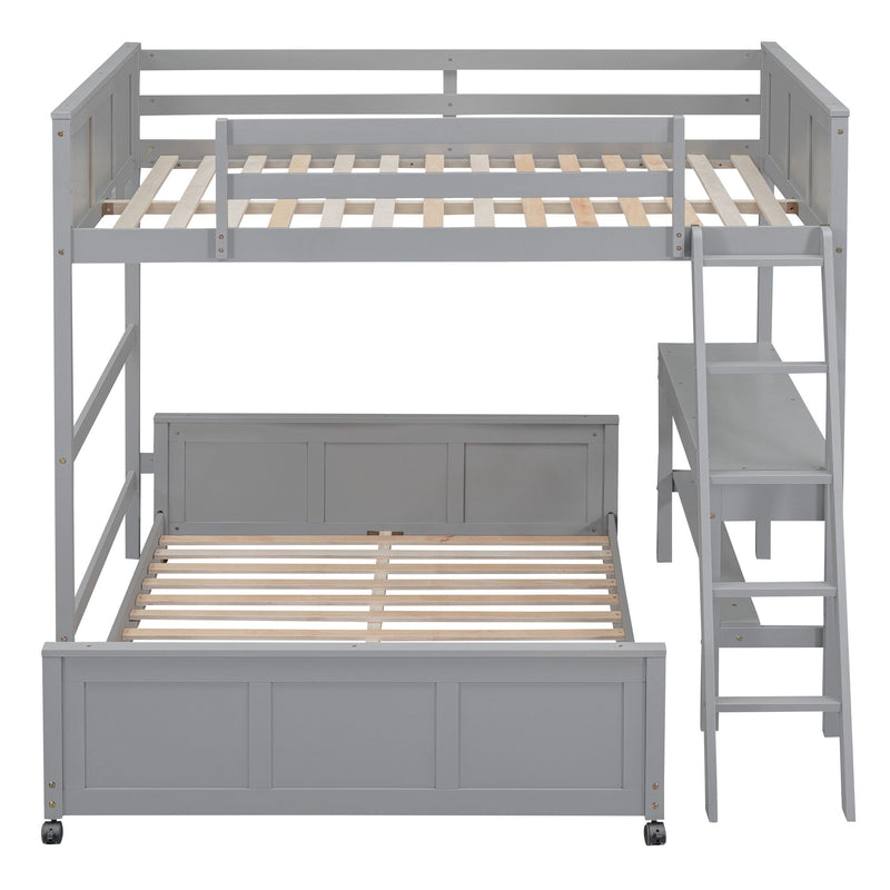 Full Over Full Bunk Bed With Desk