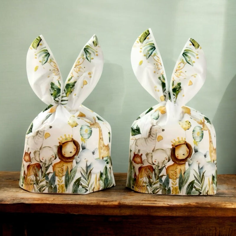 Kids Birthday Goodie Bags - Jungle Animal Gift Wraps 10-Pack