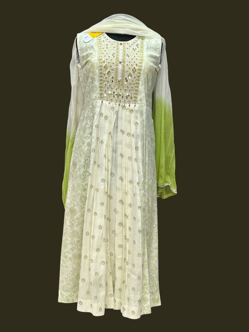 Chanderi silk long kurti set