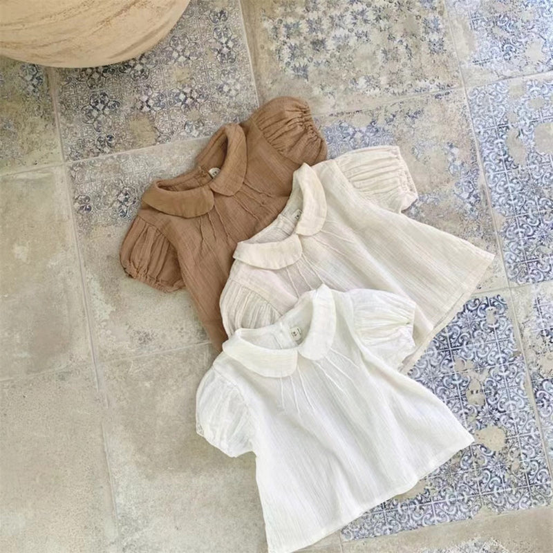 Baby Girl Cute Lapel Short-sleeved Blouse T-shirt