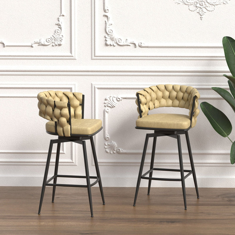 Bar Stool 360 Swivel With Back Footrest