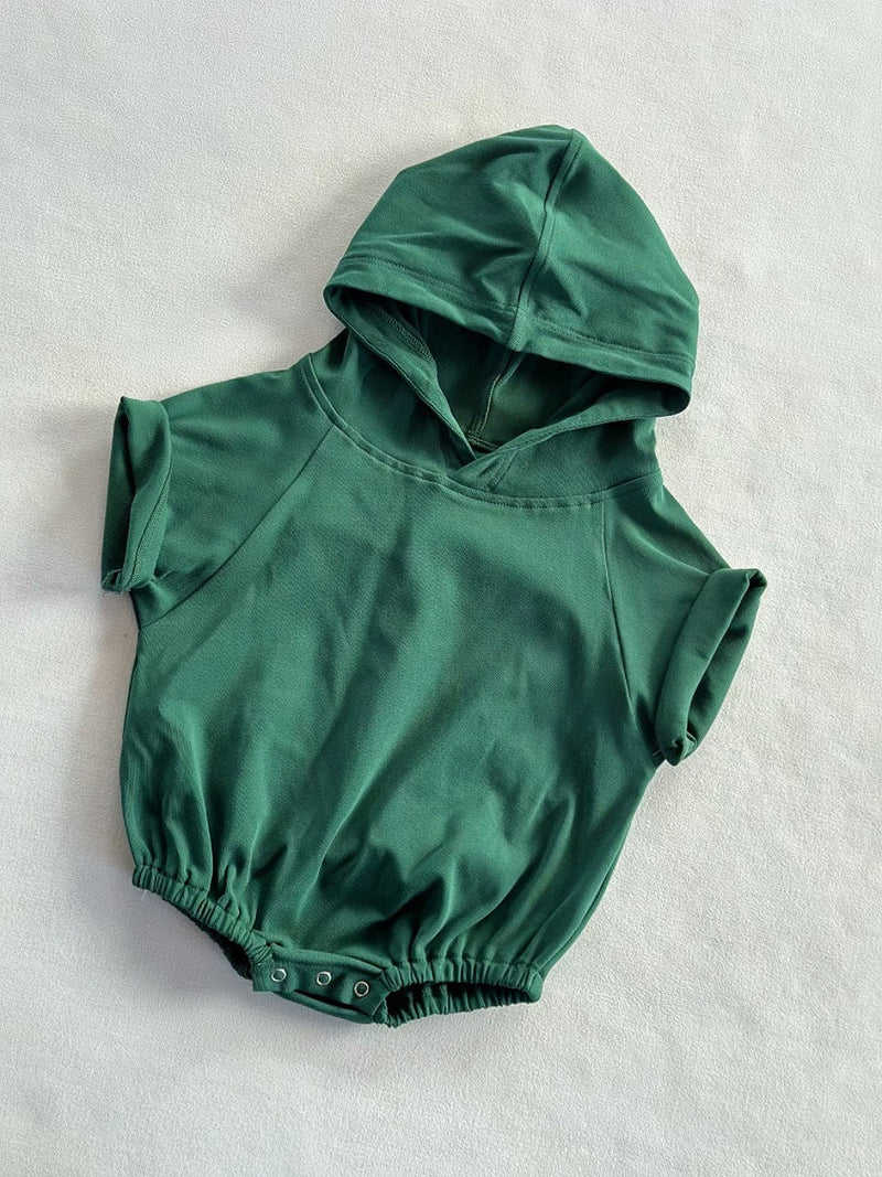 Baby Cute Candy-Colored Hooded Cotton Romper