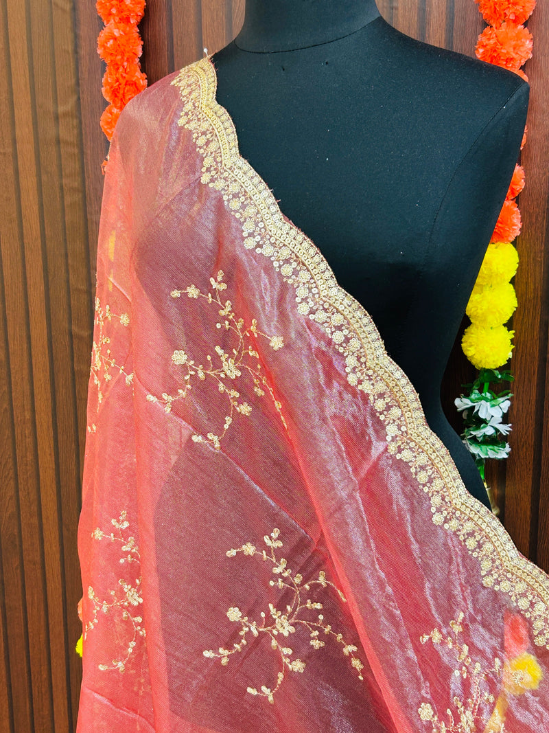 Tissue silk dupatta