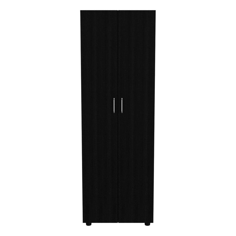 Armoire Organiser, Two Shelves, Rod, Double Door Cabinet Armoire