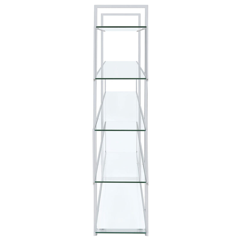 Elmer 63-inch 5-shelf Bookshelf Clear and Chrome