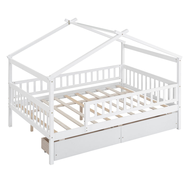 House Bed With 2 Drawers