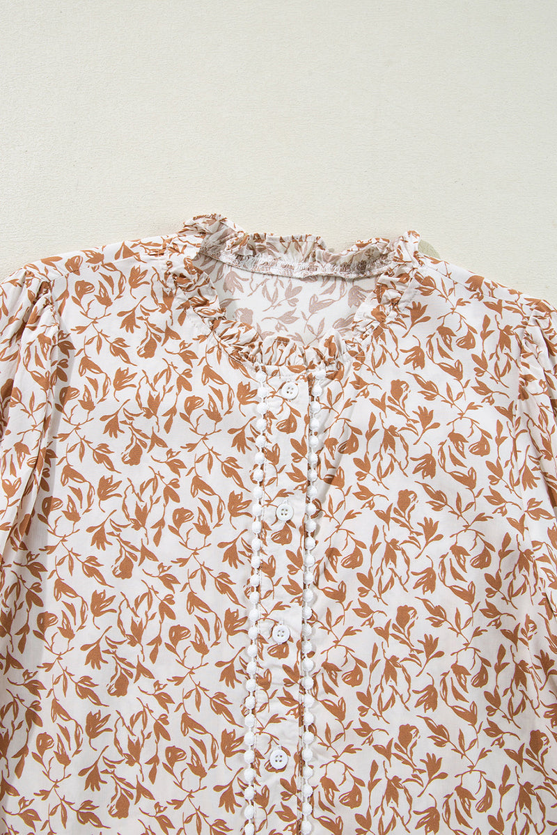 Melanie Lace Floral Puff Sleeve Top