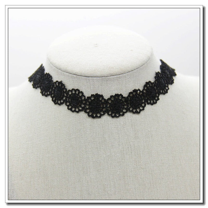 Flower Velvet Choker Necklaces Women Punk Style