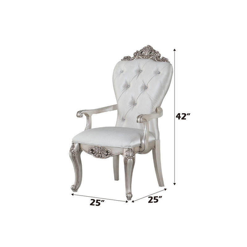 Gorsedd - Arm Chair (Set of 2) - Cream Fabric & Golden Ivory