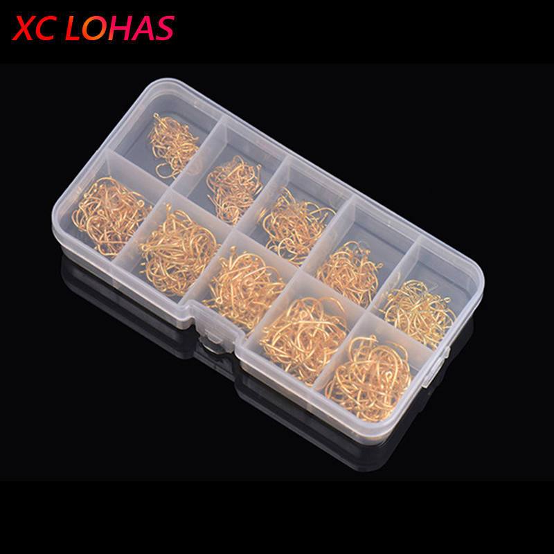 LEO 600PCS/BOX High Carbon Steel Fishing Hooks Sharp Barbed Circle   3#-12#
