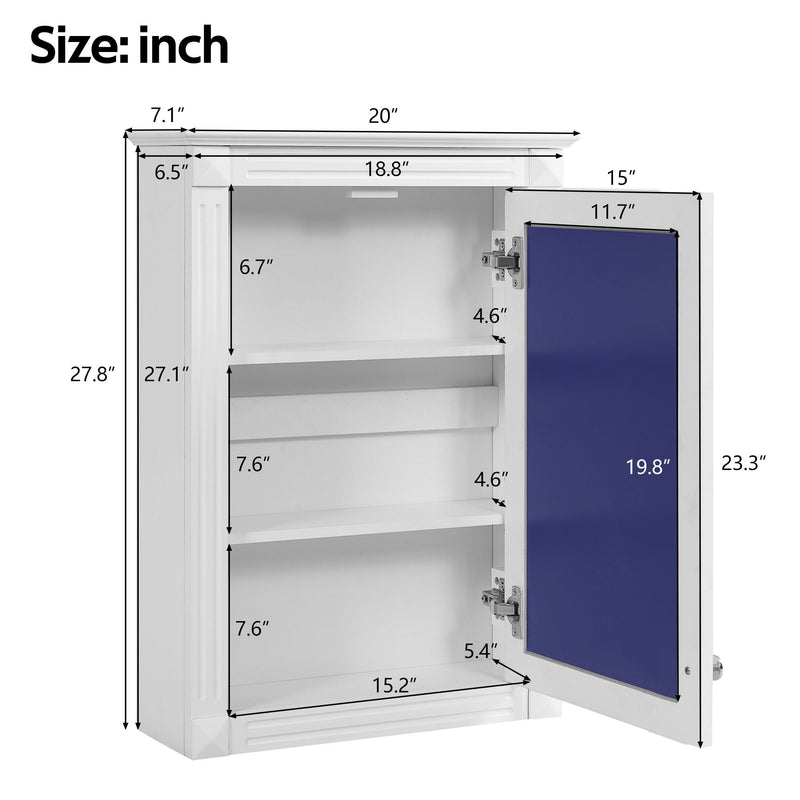 Wall Mounted Bathroom Storage Medicine Cabinet For Over Toilet With Mirror
