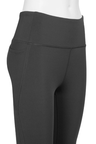 Nanette Lepore Play Mid Waist Solid Dolphin Hem Side Keyhole 3/4 Spandex Legging