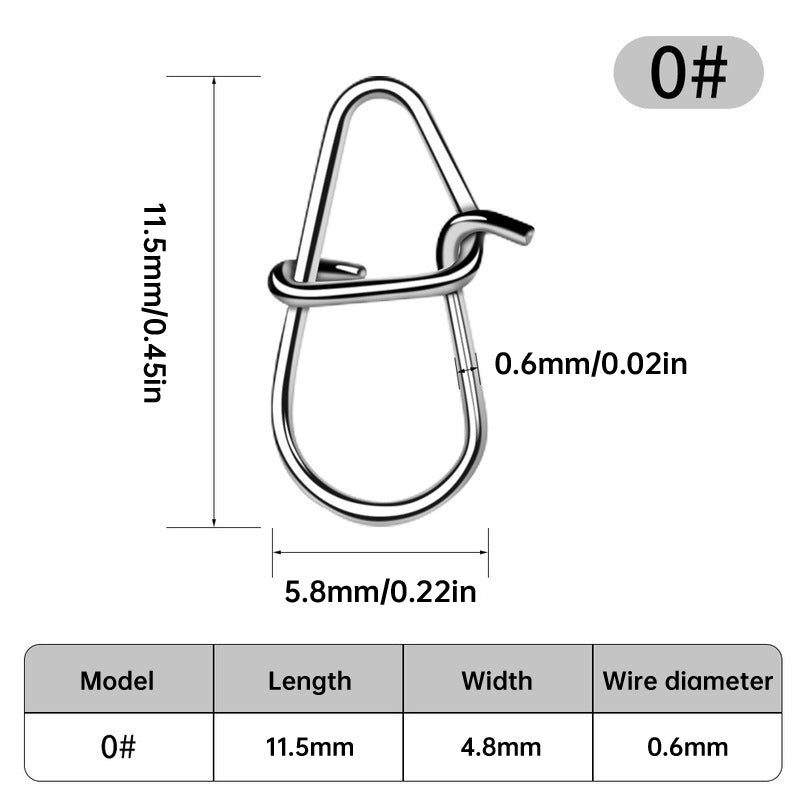 100PCS Stainless Steel Fishing Swivels – Corrosion-resistant for lures/hooks, saltwater/freshwater.