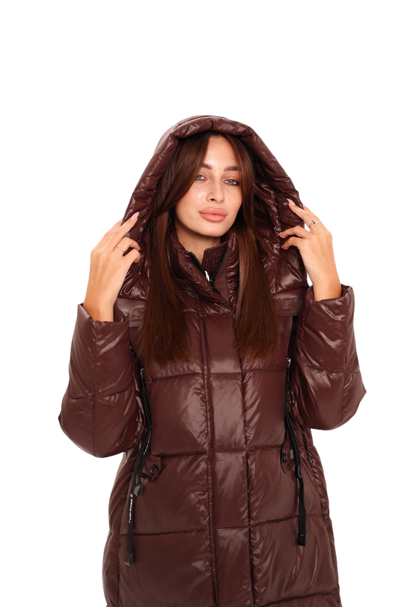 Espresso Shine Insulated Bio-Down Puffer