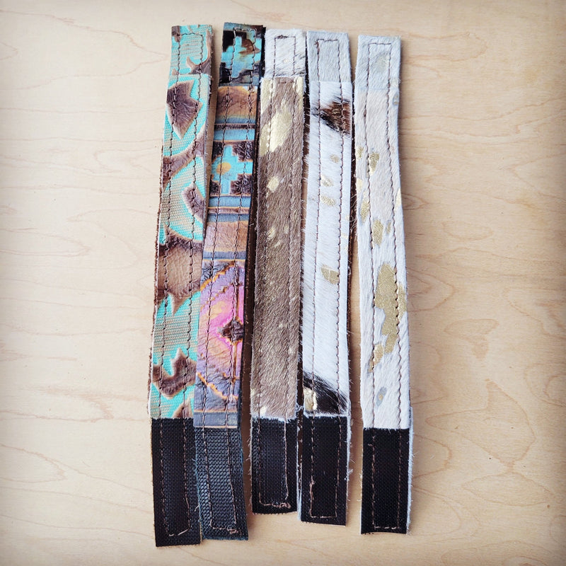 **Narrow Genuine Leather Cuff w/ Velcro Closure 001ot