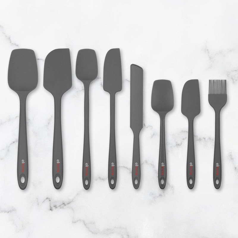 Elihome 8 Piece Silicone Spatula Set - Teal Grey