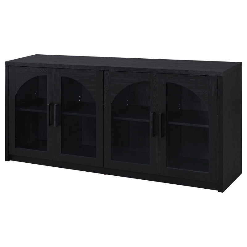 Riva 4-door Dining Sideboard Buffet Storage Credenza Black