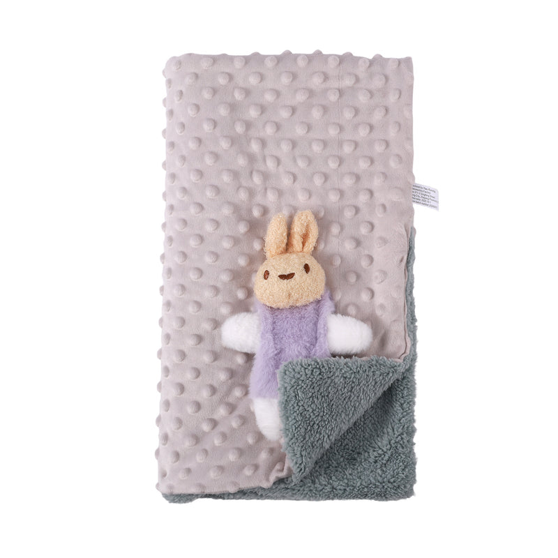 Soft Double-layered Thermal Blanket Textured Puffed Surface