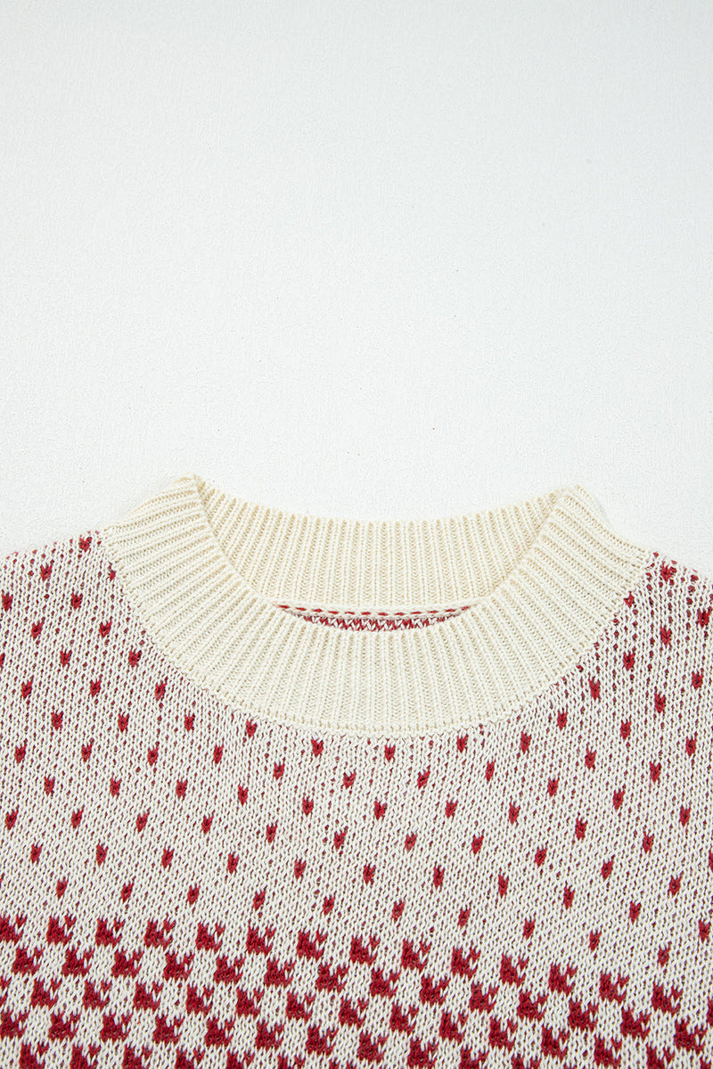 Kinley Pattern Lantern Sleeve Sweater
