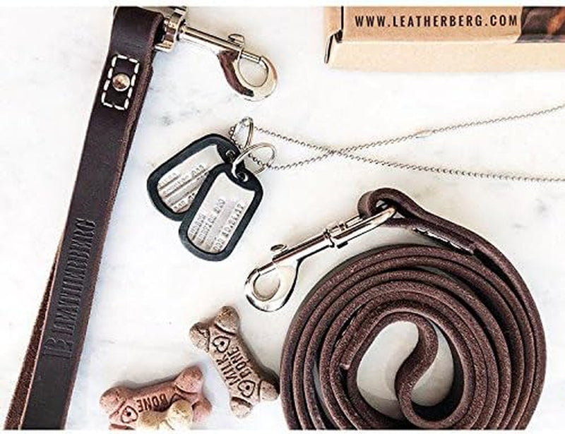 Leather Dog Training Leash - Brown 6 Foot