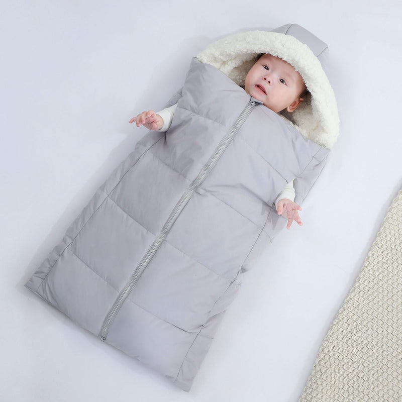 Autumn And Winter Warm Thickened Hooded Newborn Swaddle