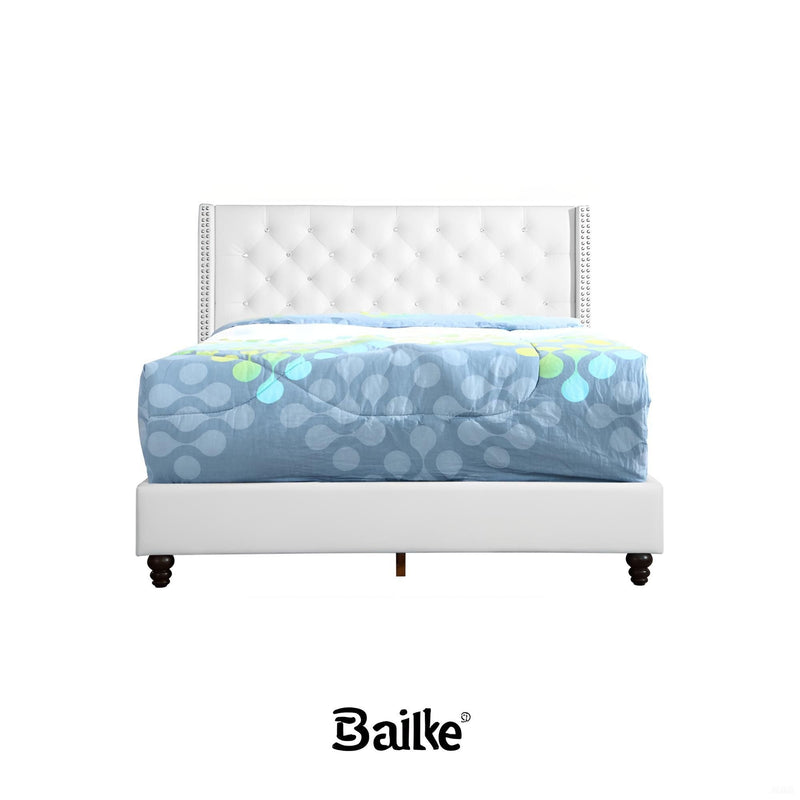 Upholstered Nailhead Trim Chic Bed