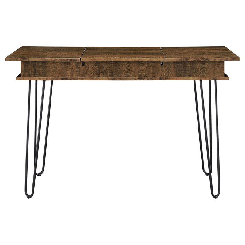 Sheeran 47-inch Writing Desk with Storage Rustic Amber