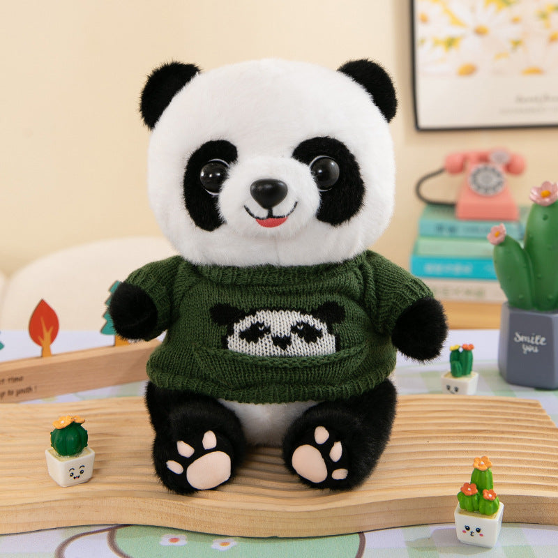 Cute Panda Plush Toy Wearing Clothes