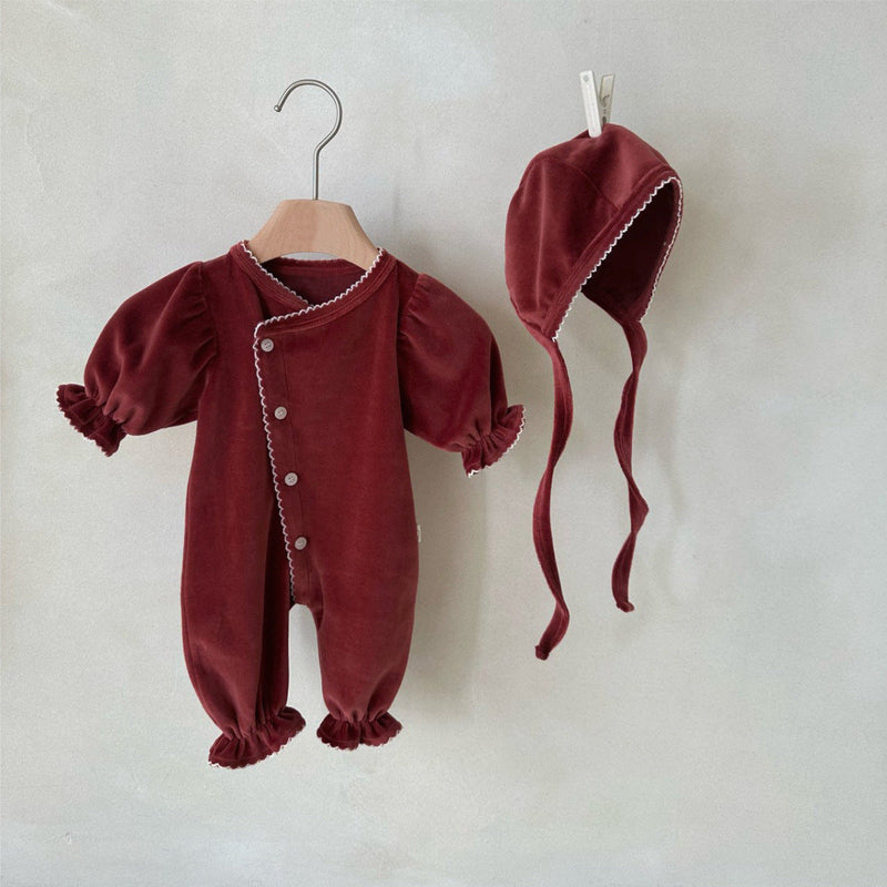 Long-style One-piece Romper With A Single Row Of Snaps For Babies