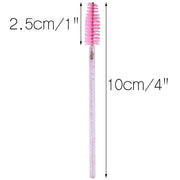 100PCS Eyelash Mascara Brushes, Disposable Lash Spoolies, Crystal Mascara Wands Makeup Kits for Eyelash Extensions and Eyebrow (Pink)