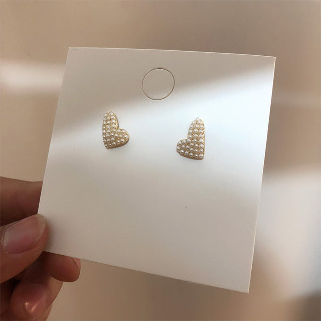 Heart Pearl Earrings