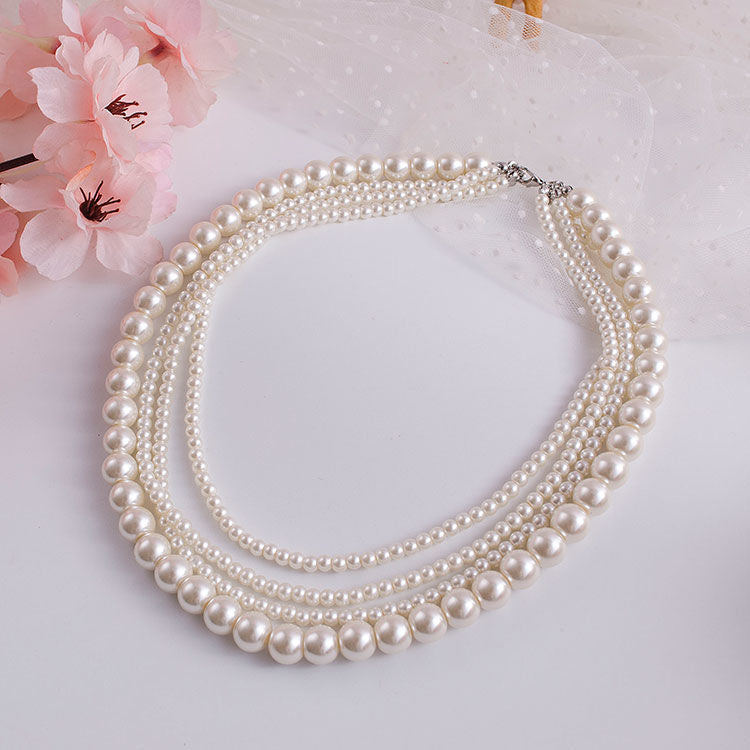 Handmade Beaded Necklace Jewelry Round Pearl Necklace