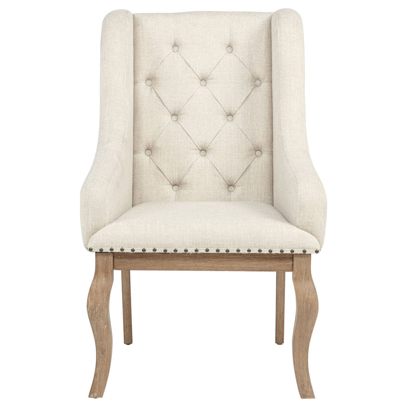 Brockway Upholstered Arm Chair Barley Brown (Set of 2)