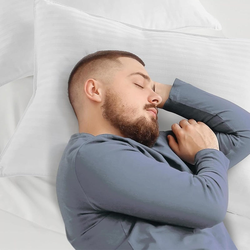 Satin Stripe Pillow – Premium Cotton Fiber Filling for Luxurious Sleep
