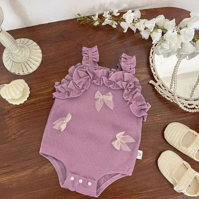 Chic Butterfly-Print Lace Cami Jumpsuit For Girls