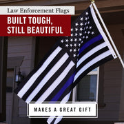Thin Blue Line USA Flag - 3X5 Ft Heavy Duty Police Flag | Quadruple Stitched Fly End | Durable High-Performance 210D Nylon for High Winds | Brass Grommets