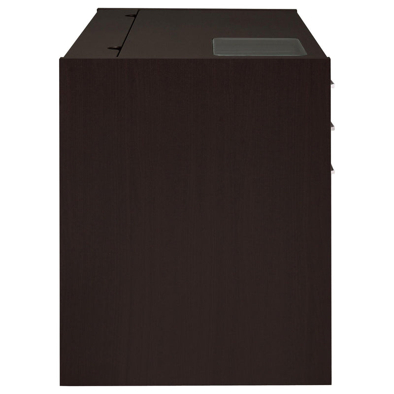 Halston 47-inch 2-drawer Office Desk with Cabinet Cappuccino