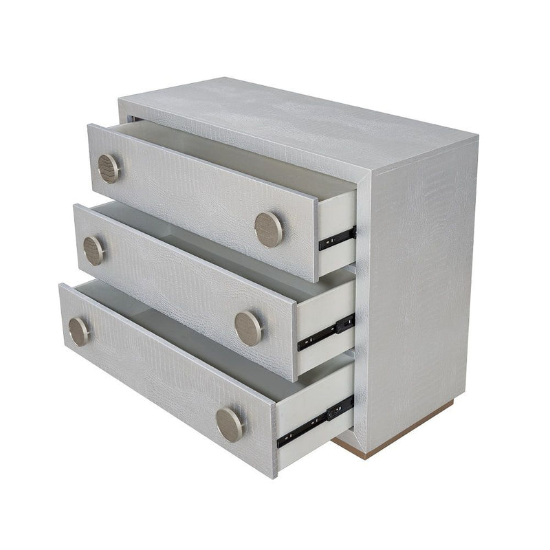 Anpu - Console Cabinet - Silver Faux Crocodile Skin