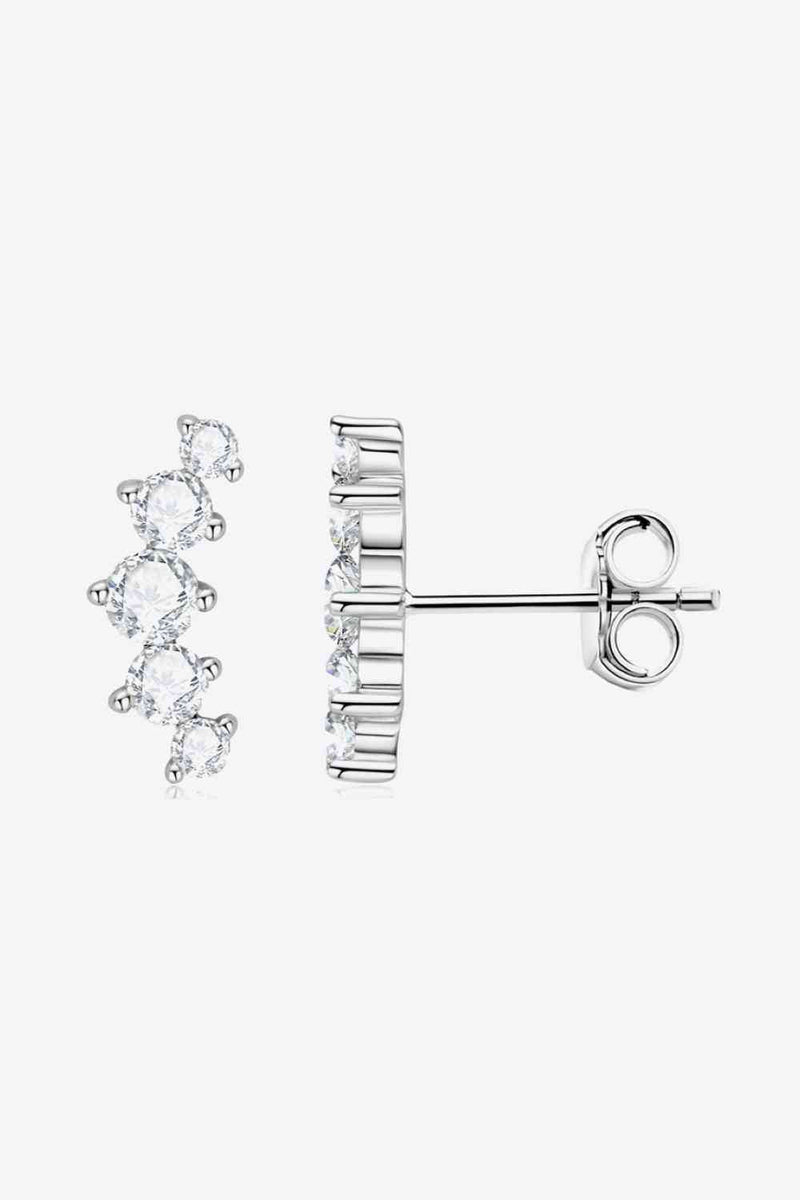 All You Need Moissanite Platinum-Plated Earrings – Elegant Minimalist Design See size chart under “more details”