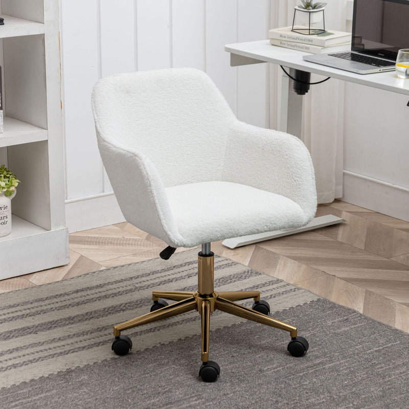 Modern Adjustable Height 360 Revolving Home Office Chair With Metal Legs And Universal Wheel For Indoor
