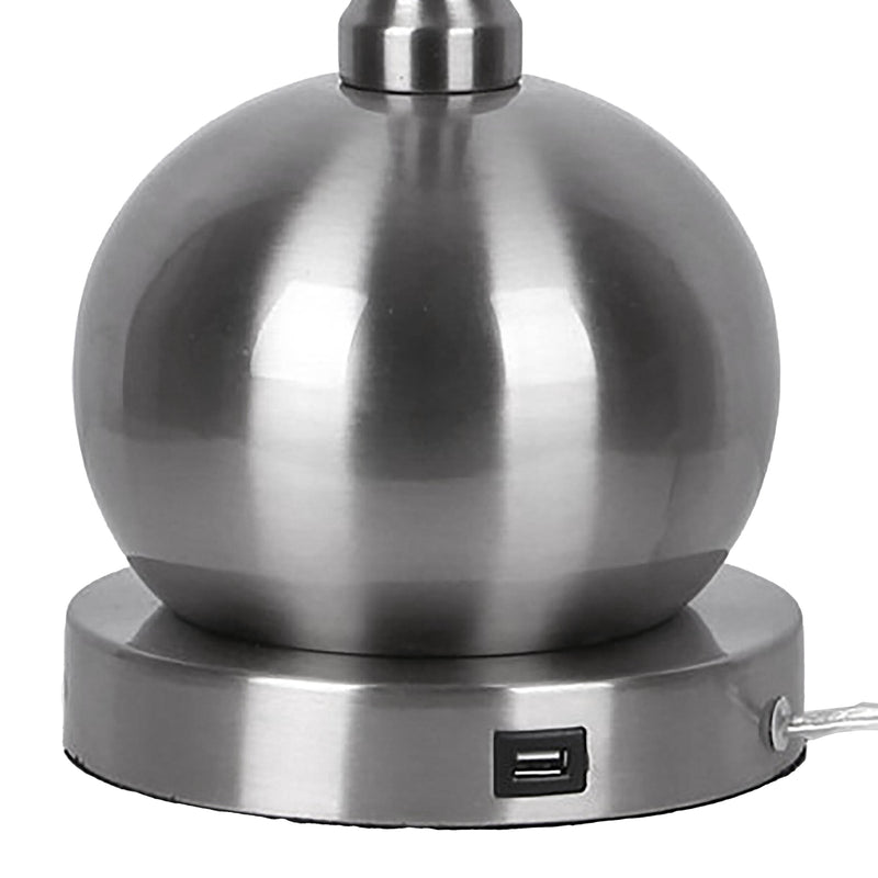 Jules 30.25" Contemporary Metal Table Lamp with Built-In USB Port - Set of 2