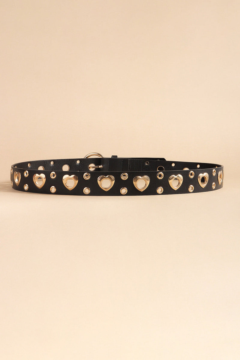 Heart Shape Alloy Detail PU Leather Belt