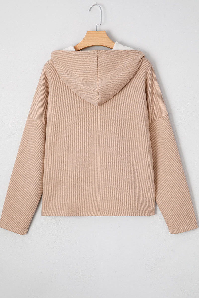 Elodie Textured Drawstring Baggy Hoodie