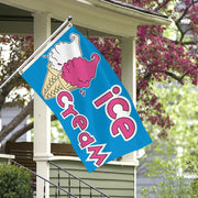 Ice Cream Business Concession Stand Sign Flag 3X5 Ft Food Tent Snack Sign Banner for Outdoor Cafe Bar Decor