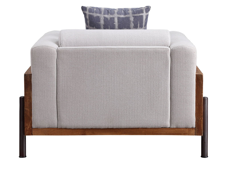 Pelton - Chair With Pillow - Fabric & Walnut