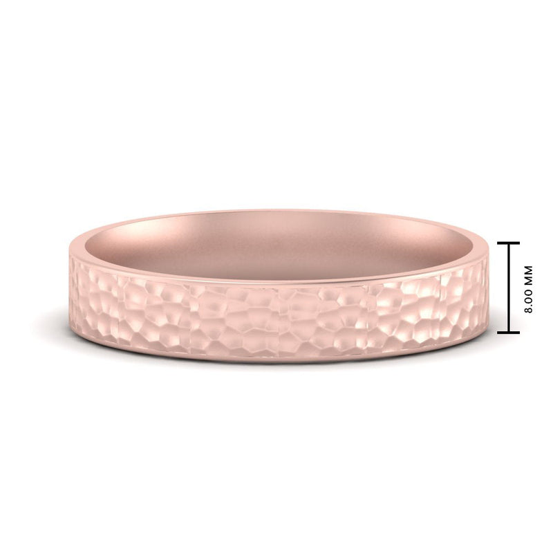 5 MM Hammered Finish Mens Wedding Band