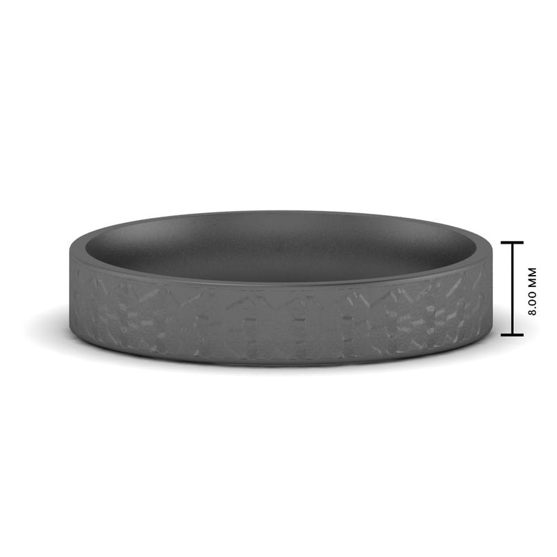 Unique Rock Textured Mens Wedding Band