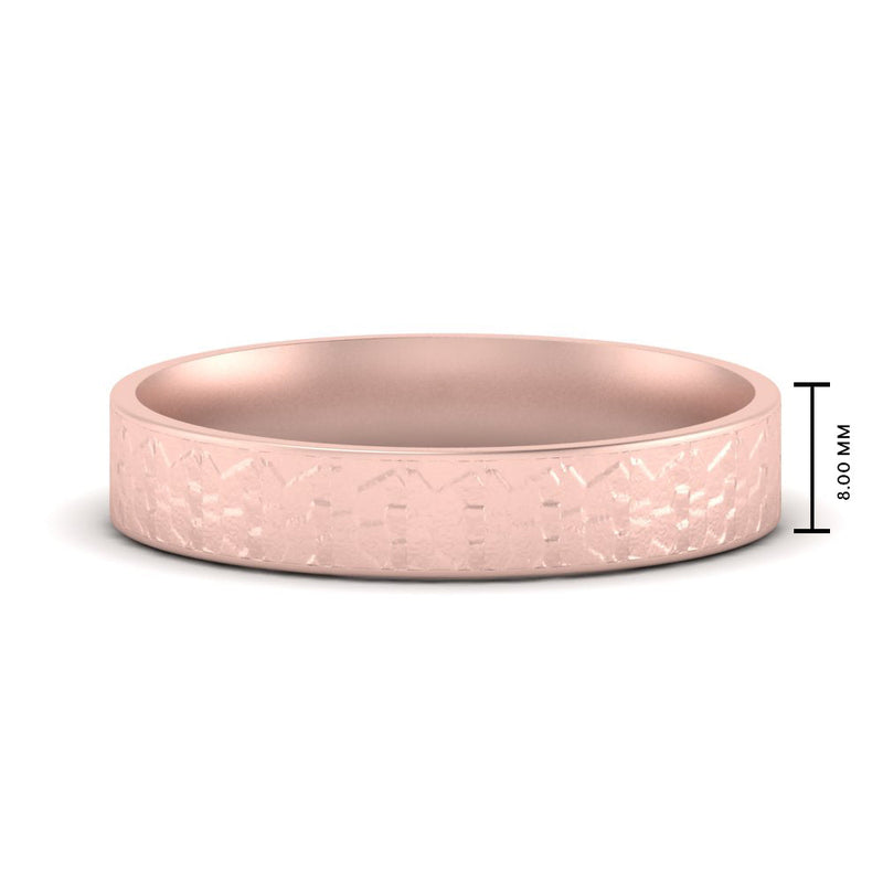 Unique Rock Textured Mens Wedding Band