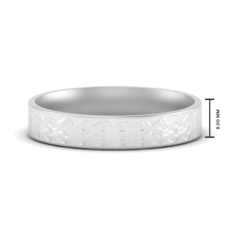 Unique Rock Textured Mens Wedding Band