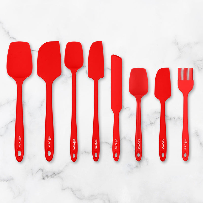 Elihome 8 Piece Silicone Spatula Set - Teal Grey